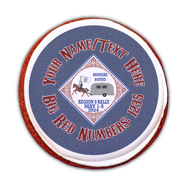 Bandera Region 9 Rally Printed Icing Circle - Medium - On Cookie