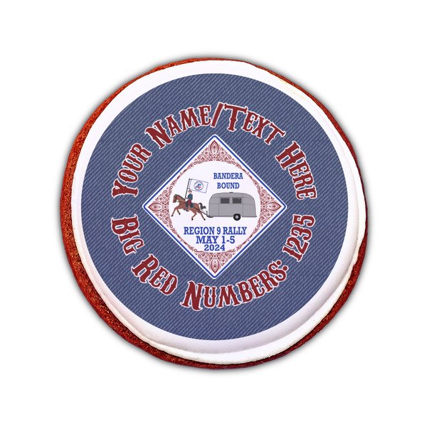 Bandera Region 9 Rally Printed Icing Circle - Small - On Cookie