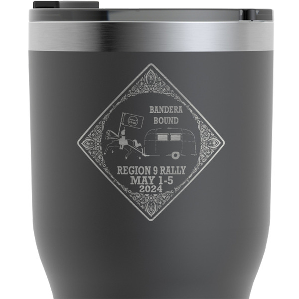 Bandera Region 9 Rally RTIC Tumbler - Black - Close Up
