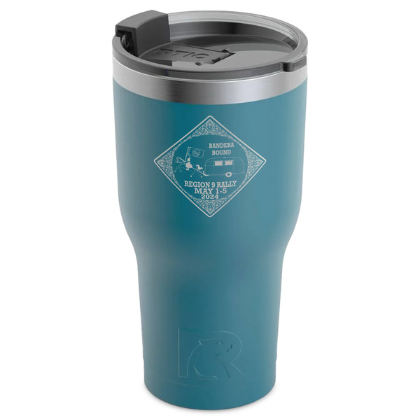Bandera Region 9 Rally RTIC Tumbler - Dark Teal - Angled