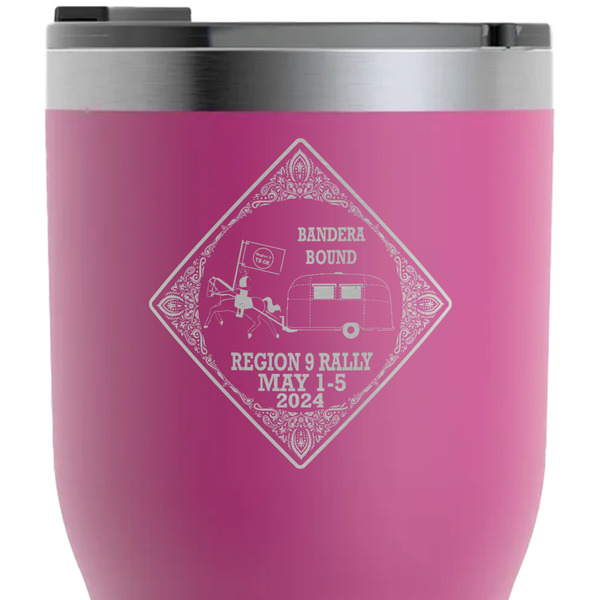 Bandera Region 9 Rally RTIC Tumbler - Magenta - Close Up