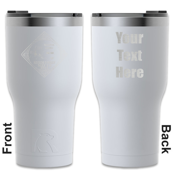 Custom Bandera Region 9 Rally RTIC Tumbler - White - Laser Engraved - Double-Sided
