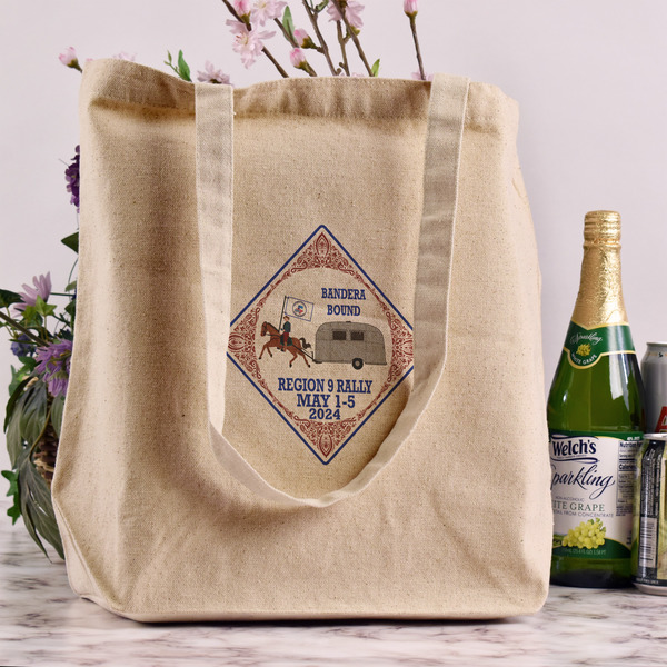 Bandera Region 9 Rally Reusable Cotton Grocery Bag - In Context