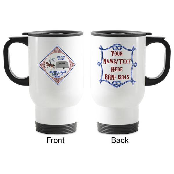 Bandera Region 9 Rally Stainless Steel Travel Mug with Handle - Front & Back