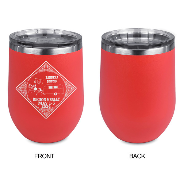 Bandera Region 9 Rally Stainless Wine Tumblers - Coral - Single Sided - Approval