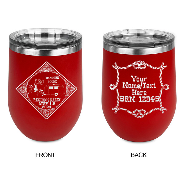 Bandera Region 9 Rally Stainless Wine Tumblers - Red - Double Sided - Approval