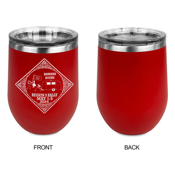 Bandera Region 9 Rally Stainless Wine Tumblers - Red - Single Sided - Approval