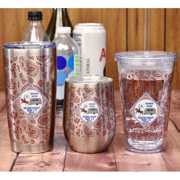 Bandera Region 9 Rally Stemless Wine Tumbler - Full Print - In Context