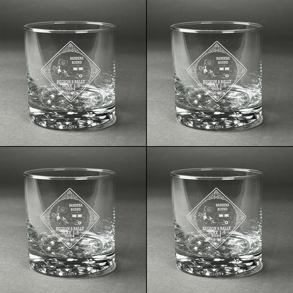 Bandera Region 9 Rally Whiskey Glasses - Set of 4 - Front