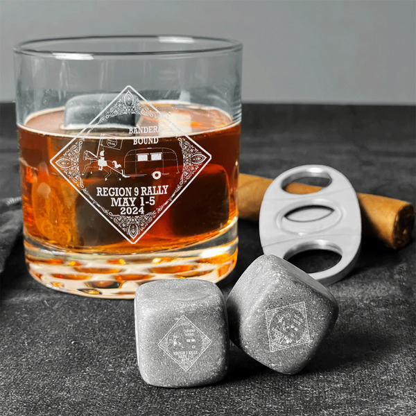 Bandera Region 9 Rally Whiskey Stones - Set of 9 - In Context