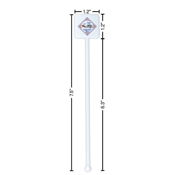 Bandera Region 9 Rally White Plastic Stir Stick - Square - Dimensions