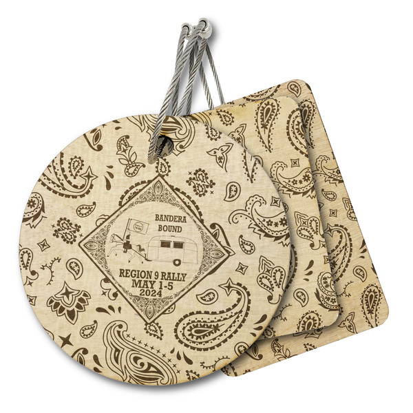 Custom Bandera Region 9 Rally Wood Luggage Tag