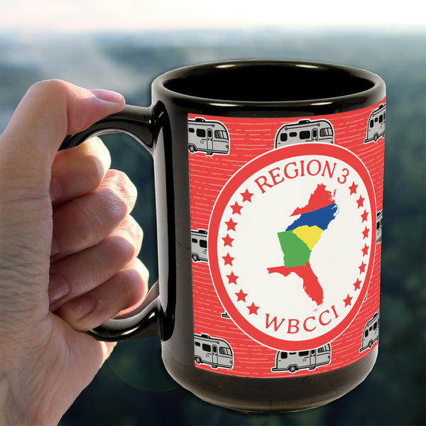 Region 3 Logo 15oz. Black Mug - Lifestyle