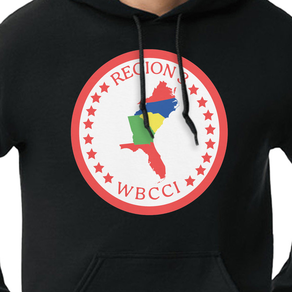 Region 3 Logo Black Hoodie on Model - CloseUp