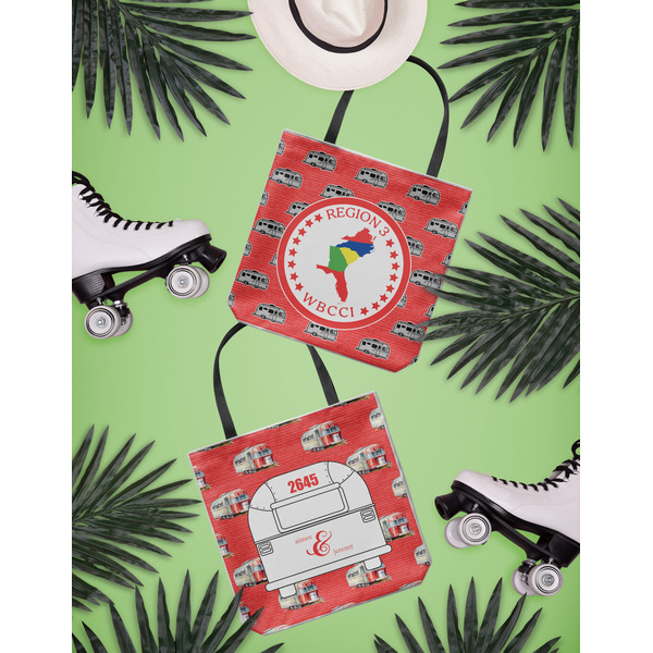 Region 3 Logo Canvas Tote Lifestyle Front and Back- 13x13