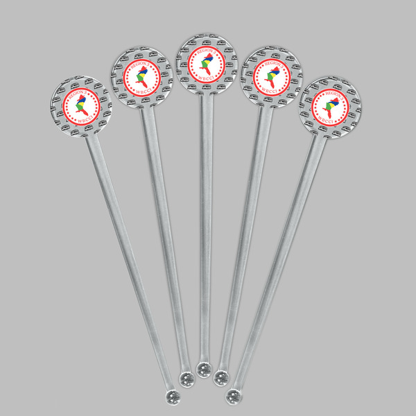 Region 3 Logo Clear Plastic 7" Stir Stick - Round - Fan View
