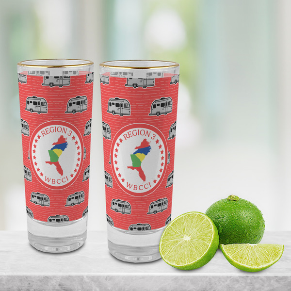 Region 3 Logo Glass Shot Glass - 2oz - Lifestyle