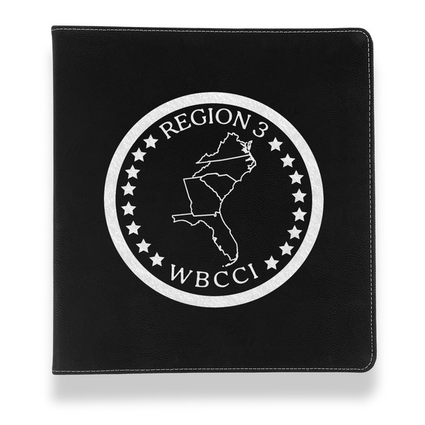 Region 3 Logo Leather Binder - 1" - Black - Front View
