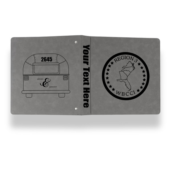 Region 3 Logo Leather Binder - 1" - Grey - Back Spine Front View