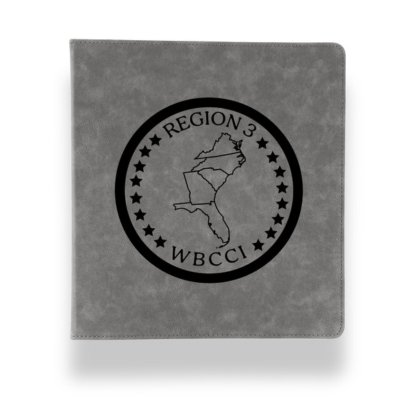 Region 3 Logo Leather Binder - 1" - Grey - Front View