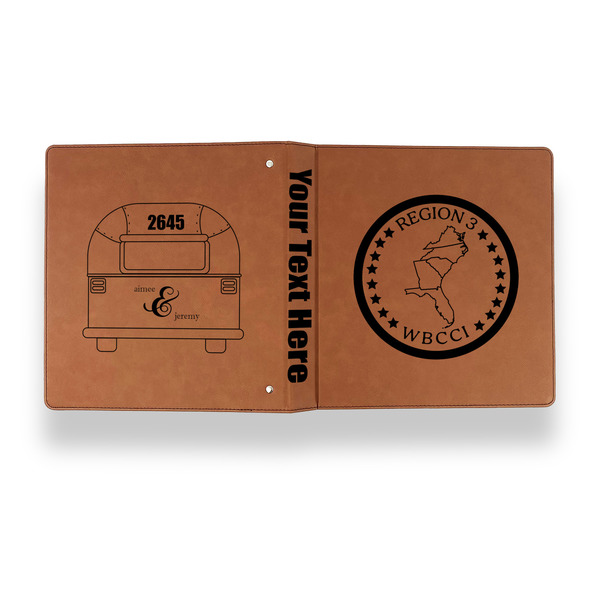 Region 3 Logo Leather Binder - 1" - Rawhide - Back Spine Front View