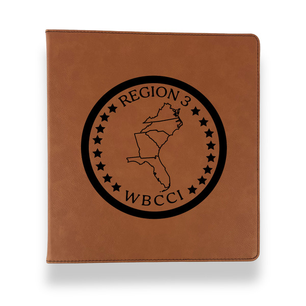 Region 3 Logo Leather Binder - 1" - Rawhide - Front View