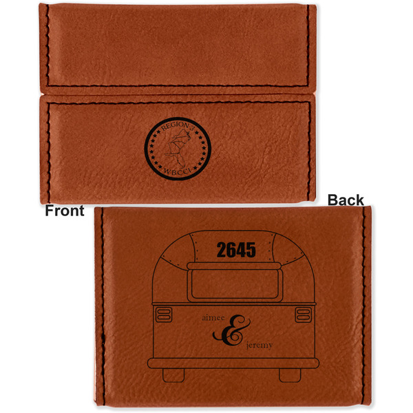 Region 3 Logo Leather Business Card Holder - Front Back