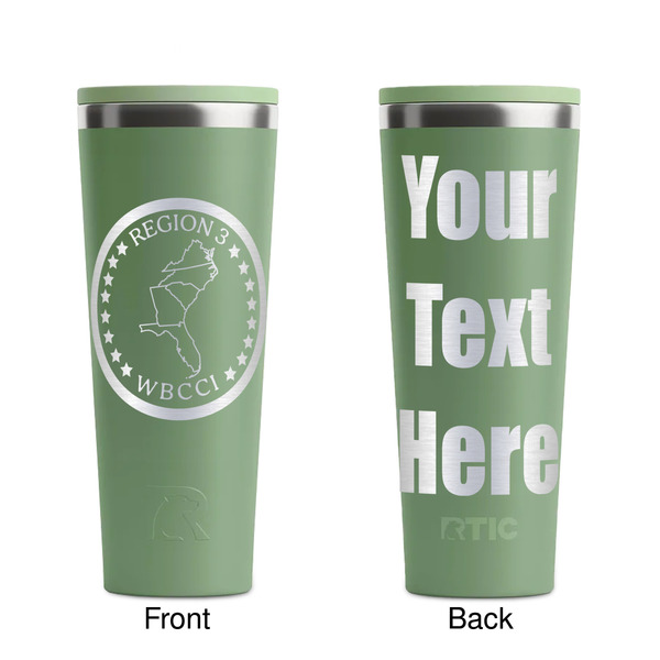 Region 3 Logo Light Green RTIC Everyday Tumbler - 28 oz. - Front and Back