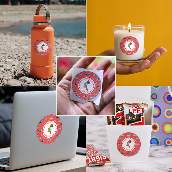 Region 3 Logo Multipurpose Round Labels - In Context