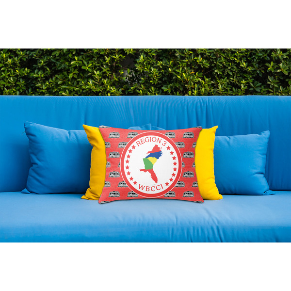 Region 3 Logo Outdoor Throw Pillow  - LIFESTYLE (Rectangular - 20x14)