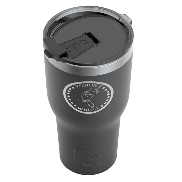Region 3 Logo RTIC Tumbler - Black - Angled
