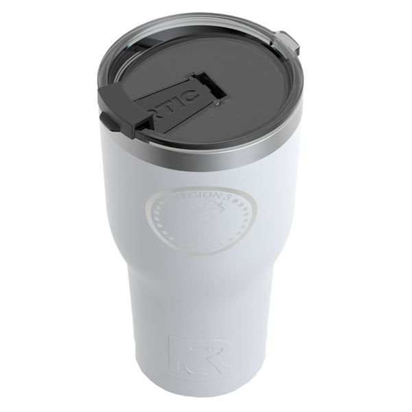 Region 3 Logo RTIC Tumbler - White - Angled