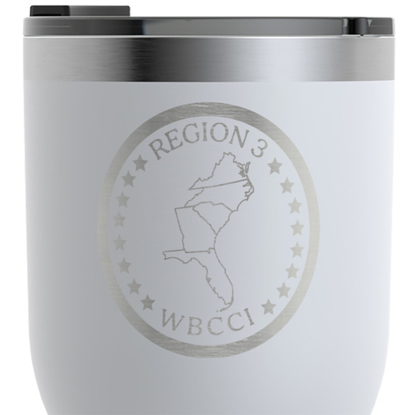 Region 3 Logo RTIC Tumbler - White - Close Up