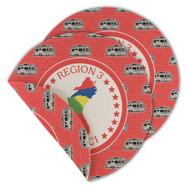 Region 3 Logo Round Linen Placemats - MAIN (Double-Sided)