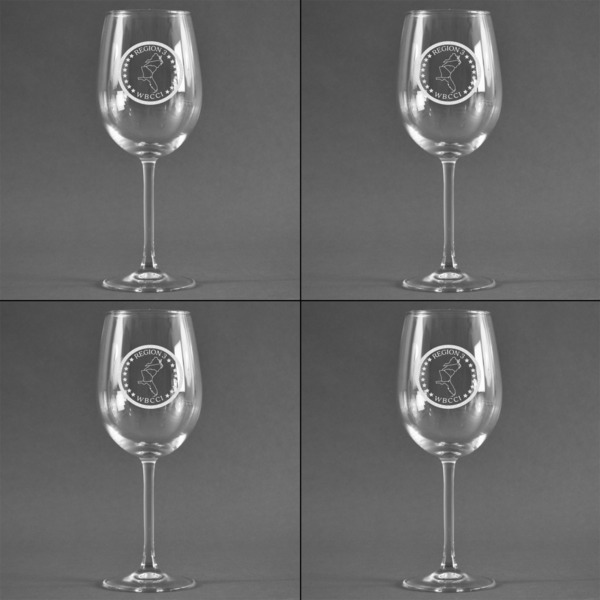Region 3 Logo Set of Four Personalized Wineglasses - Approval