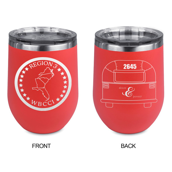 Region 3 Logo Stainless Wine Tumblers - Coral - Double Sided - Approval