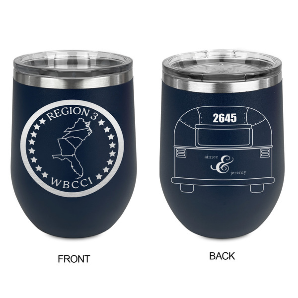 Region 3 Logo Stainless Wine Tumblers - Navy - Double Sided - Approval