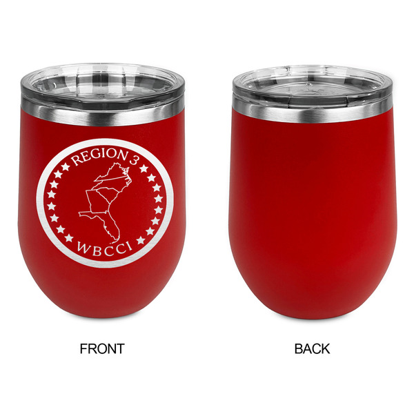 Region 3 Logo Stainless Wine Tumblers - Red - Single Sided - Approval