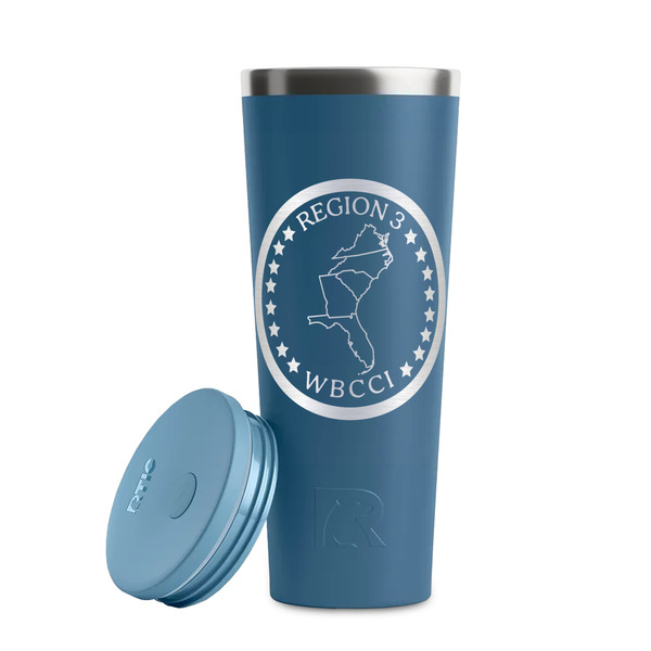 Region 3 Logo Steel Blue RTIC Everyday Tumbler - 28 oz. - Lid Off