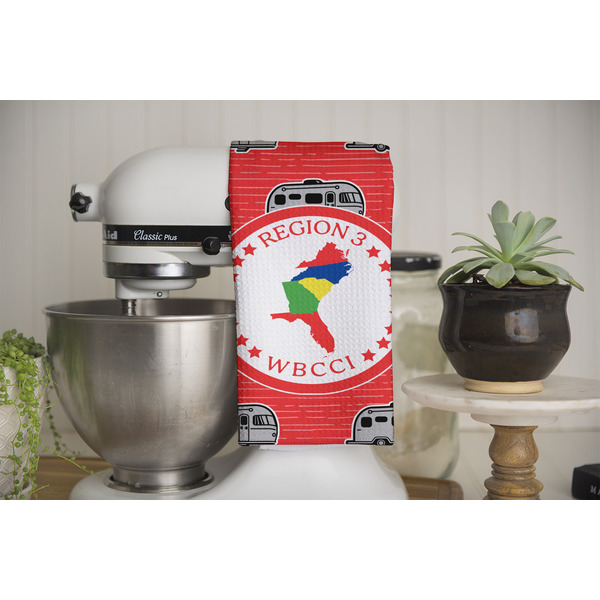 Region 3 Logo Waffle Weave Towel - Full Color Print - Lifestyle Image