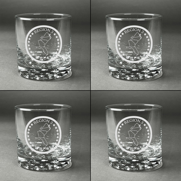 Region 3 Logo Whiskey Glasses - Set of 4 - Front