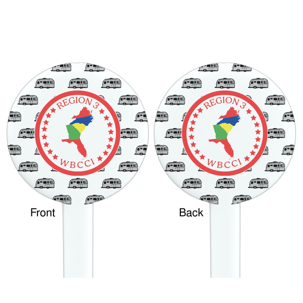 Region 3 Logo White Plastic 7" Stir Stick - Double Sided - Round - Front & Back