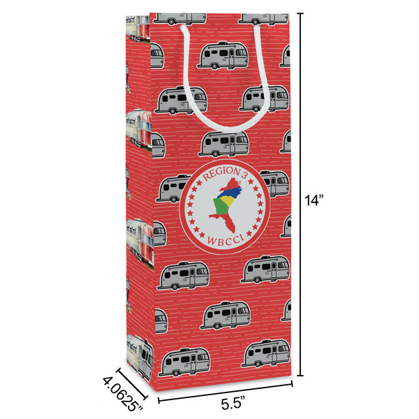 Region 3 Logo Wine Gift Bag - Dimensions
