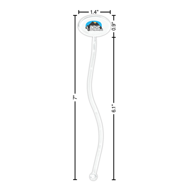 Airstream Indie Club Logo Clear Plastic 7" Stir Stick - Oval - Dimensions
