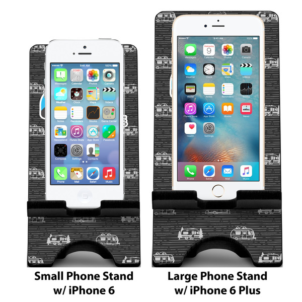 Airstream Indie Club Logo Compare Phone Stand Sizes - with iPhones