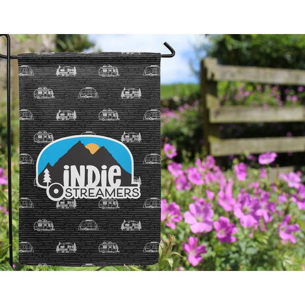 Airstream Indie Club Logo Garden Flag - Outside In Flowers