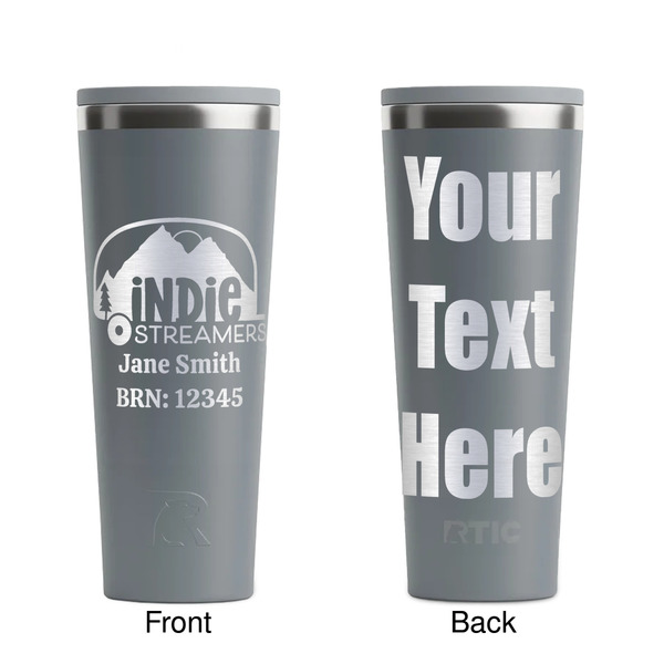 Airstream Indie Club Logo Grey RTIC Everyday Tumbler - 28 oz. - Front and Back