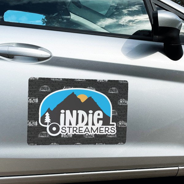 Airstream Indie Club Logo Large Rectangle Car Magnets- In Context