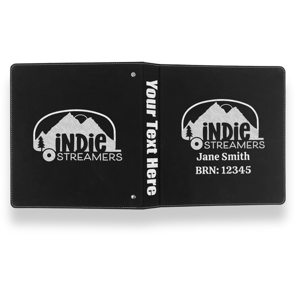 Airstream Indie Club Logo Leather Binder - 1" - Black- Back Spine Front View