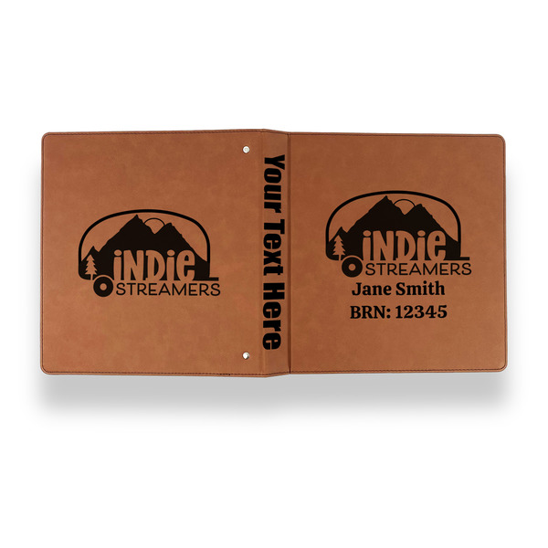 Airstream Indie Club Logo Leather Binder - 1" - Rawhide - Back Spine Front View